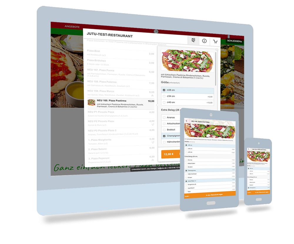 Online-Bestellsystem Gastronomie Pizzeria Döner Restaurant